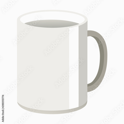 Plain white ceramic mug, slightly wider at the isolated