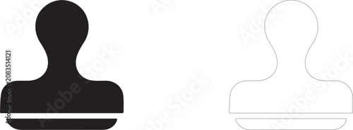 Bild auf Leinwand Line Art Elements Set | Vector Illustration of Office Stamp, Environmental Certification Seal and Approved Eco Label