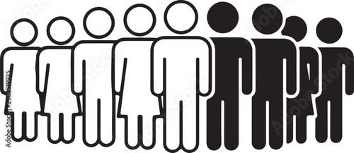 Bild auf Leinwand People Queue and Demographic Group Icons Featuring Outline and Solid Glyph Avata