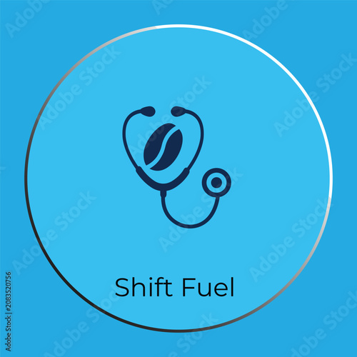 PrintMinimalist stethoscope and coffee bean logo design for healthcare workers