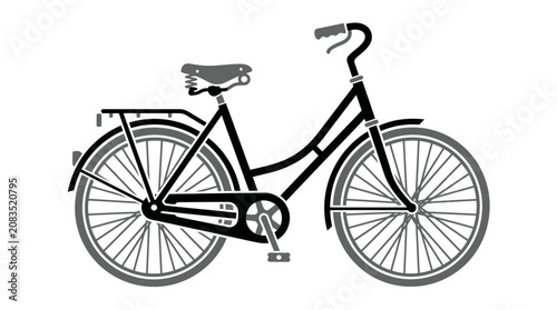 Billede på lærred Black bicycle with single gear.