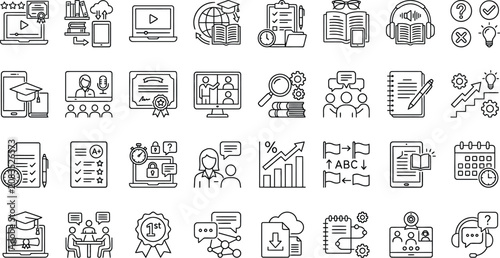 Photos Online learning and education icons