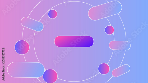 Modern Abstract Gradient Geometric Background with Rounded Shapes
