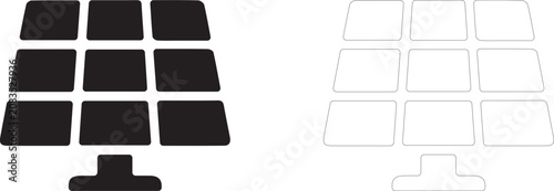 Solar Panel Vector icon, Renewable Photovoltaic Energy and Clean Power Source.