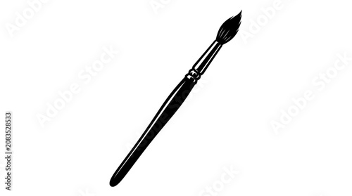 Foto Black paintbrush with silver ferrule.