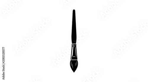 Fotografía Black paintbrush with silver ferrule.