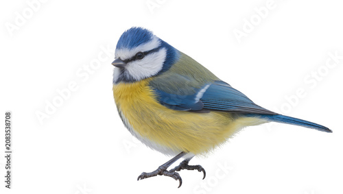 Tableau sur toile Blue tit bird with yellow breast and blue wings