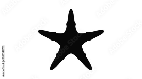 Bild auf Leinwand Starfish Silhouette Against A White Background sea
