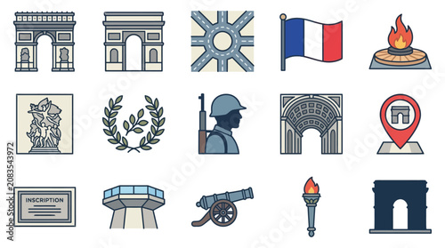 Photos Detailed of the Arc de Triomphe in Paris with intricate architectural elements a