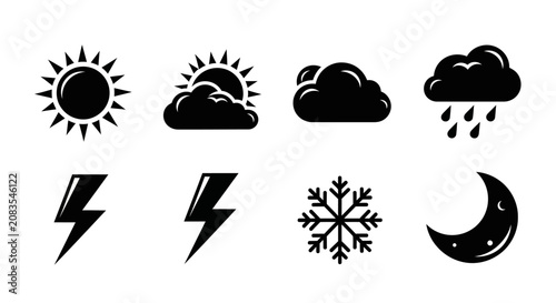 Obraz na plátně Weather icons set