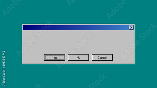Schilderij op canvas Retro computer message box with yes no and cancel buttons