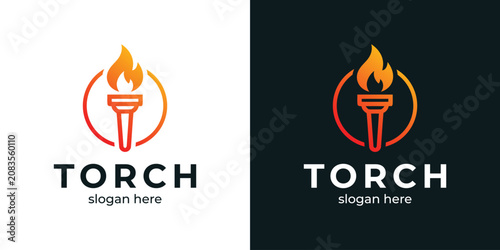 Fotografie Creative illustration of abstract and simple torch logo design.