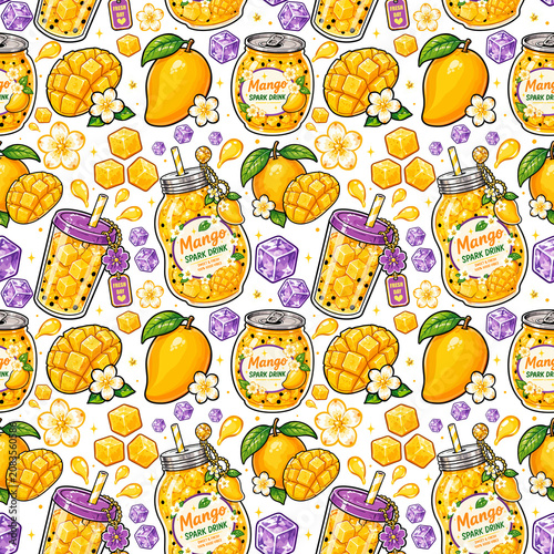 Kawaii Mango Spark Seamless