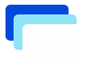 Blue and cyan rounded corner shape icon.
