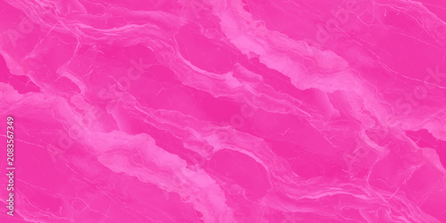 Tableau sur toile Abstract textured vivid neon pink marble liquid fluid background surface with st