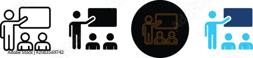 Four Different Styles Of Classroom Teaching Icons