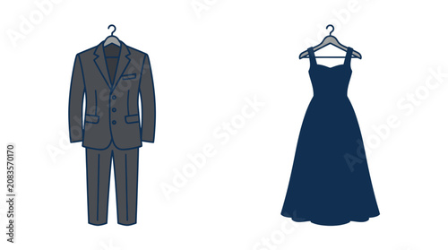 Fotografía Formal Suit and Evening Dress Icon Set