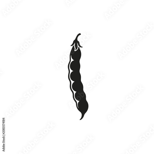 Schilderij op canvas Dried Heirloom Bean Pod Silhouette