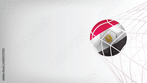 Bild auf Leinwand Goal Moment of Football Match with Flag of EGYPT in Ball