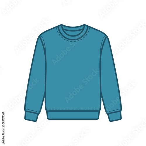 Elegant Blue Long Sleeve Sweatshirt with Ribbed Cuffs and Neckline for Casual or Sporty Outfits
