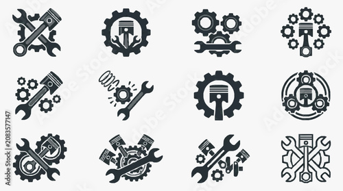 Mechanical Workshop Symbols Collection.