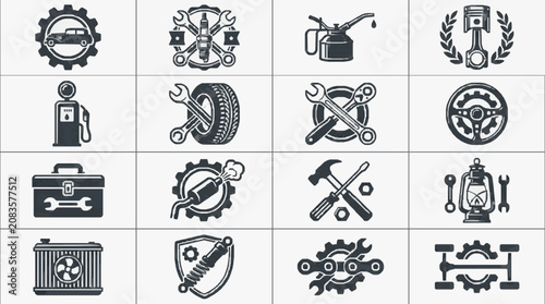 Iconic Hand Tools and Industrial Symbols.