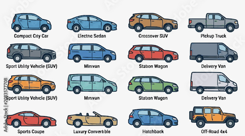 Illustrated Car Collection Lineup.