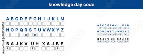 Knowledge Day code with letters and symbols displayed prominently  