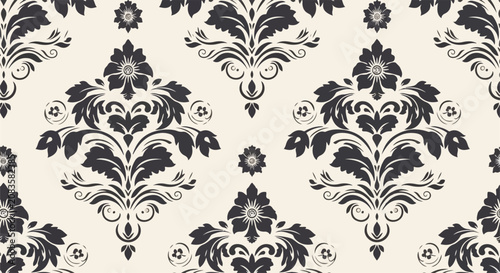 Cuadro en lienzo Elegant floral texture with timeless damask styling