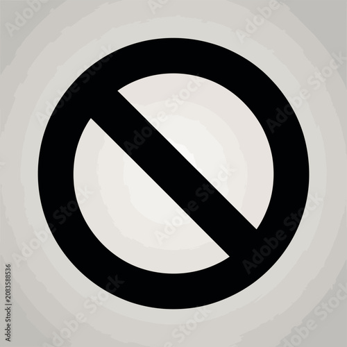 Tableau sur toile Black prohibition symbol on a light textured background