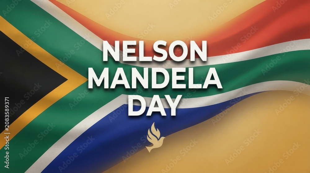 Fototapeta premium Nelson mandela day colorful flag design