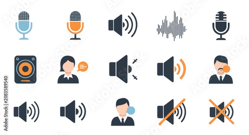 Audio and Communication Icon Set