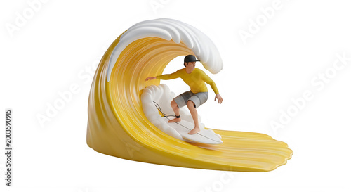 A close-up view of a yellow and white swan sculpture with intricate details