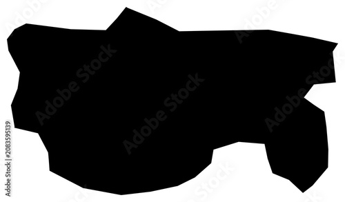 Cuadro en lienzo A contour map of Kolašin. Montenegrin municipality silhouette