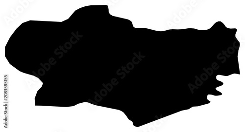 Obraz na płótnie A contour map of Krapina-Zagorje. Croatian county silhouette