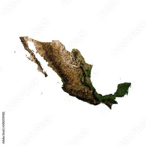 MEXICO Geological Map with Hillshade Relief, High Resolution Terrain PNG