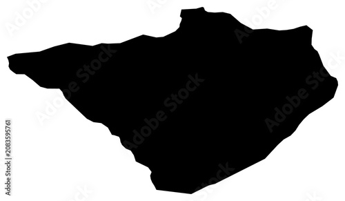 A contour map of Yozgat. Turkish province silhouette