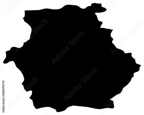 A contour map of West Macedonia. Greek region silhouette