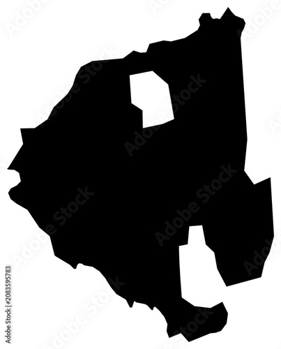 A contour map of Zala. Hungarian county silhouette