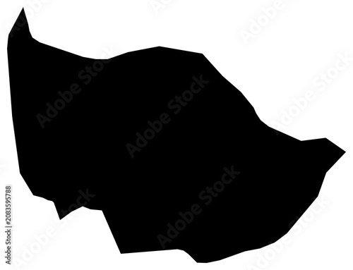 A contour map of Zug. Swiss canton silhouette