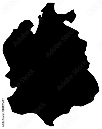 A contour map of Zürich. Swiss canton silhouette