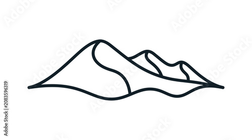 Minimalist Sand Dunes Line Art