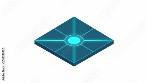 Isometric security terminal node vector illustration, representing network endpoint defense and cloud access protection