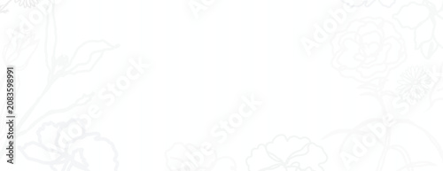 Fotografie White floral background with subtle line art and soft texture vector