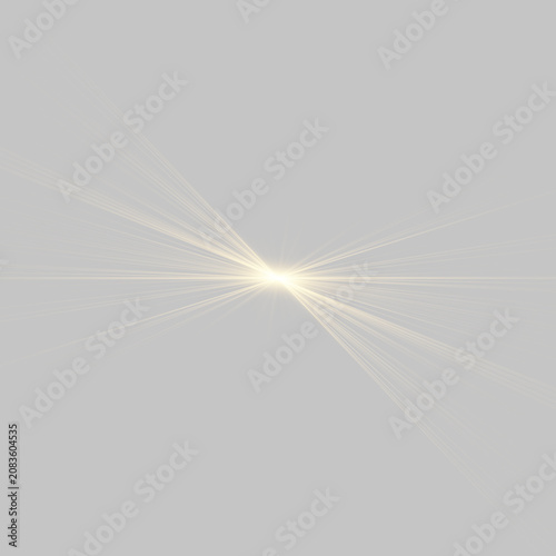 Dynamic yellow celestial explosion sun. Glowing gold sunburst on transparent background. Bright sunshine glow with golden rays and sparkling star light. Vector illustration png.