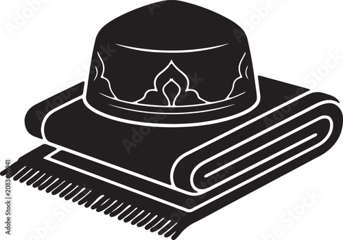 Islamic Prayer Mat And Kufi Cap
