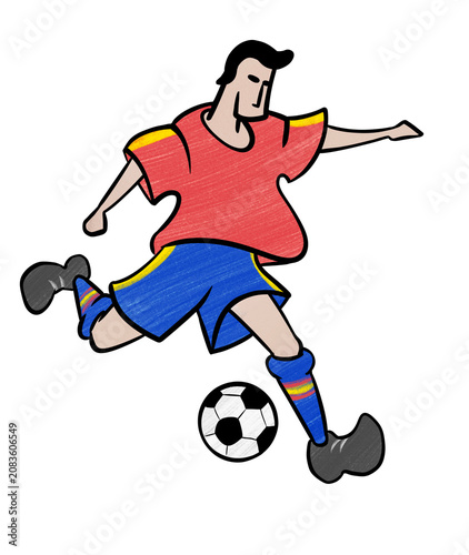 Spanish football player illustration