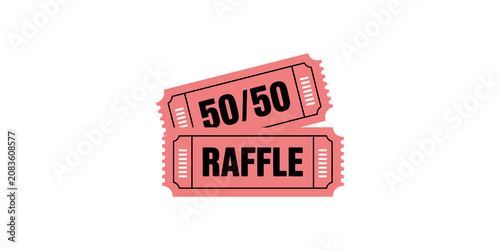 Quadro su tela 50/50 raffle tickets icon, red lottery tickets, gaming, chance, luck
