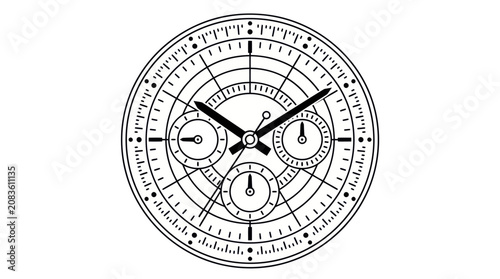 Cuadro en lienzo Chronograph Watch Face Vector Illustration