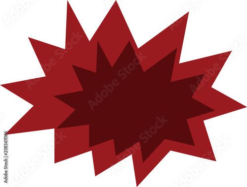 Red explosion burst comic speech bubble